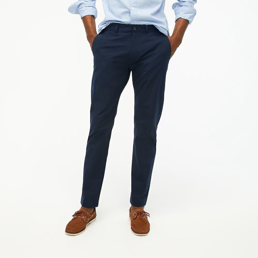J. Crew Factory Slim Fit Tech Chino Pants Straight Leg Navy Blue NWT 28 x 30